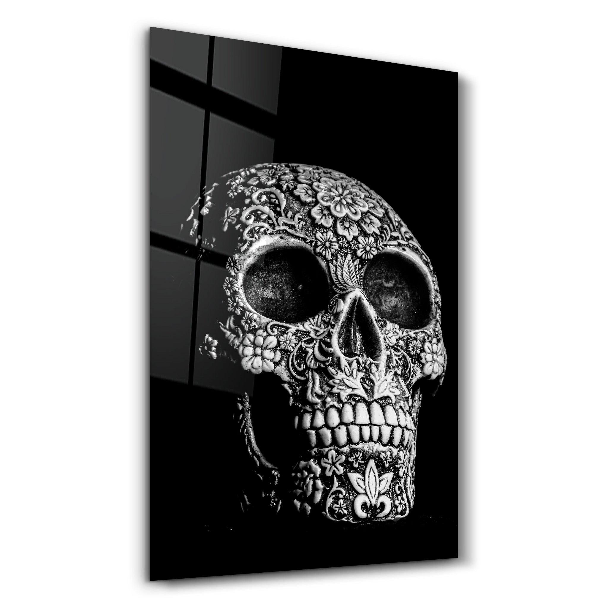 Grey Skull | Glass Wall Art - ArtDesigna Glass Printing Wall Art
