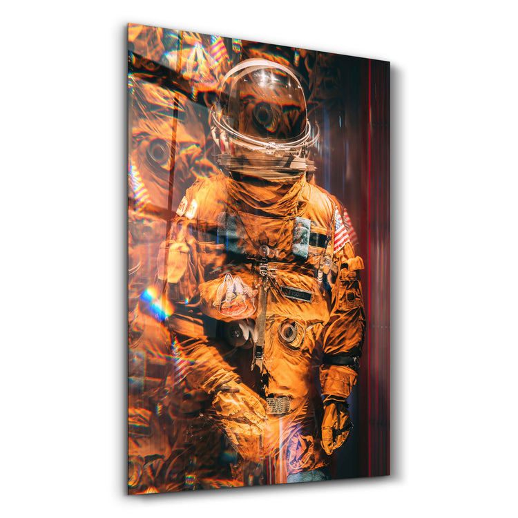 ・"Blurry Astronaut"・Designer's Collection Glass Wall Art - ArtDesigna Glass Printing Wall Art