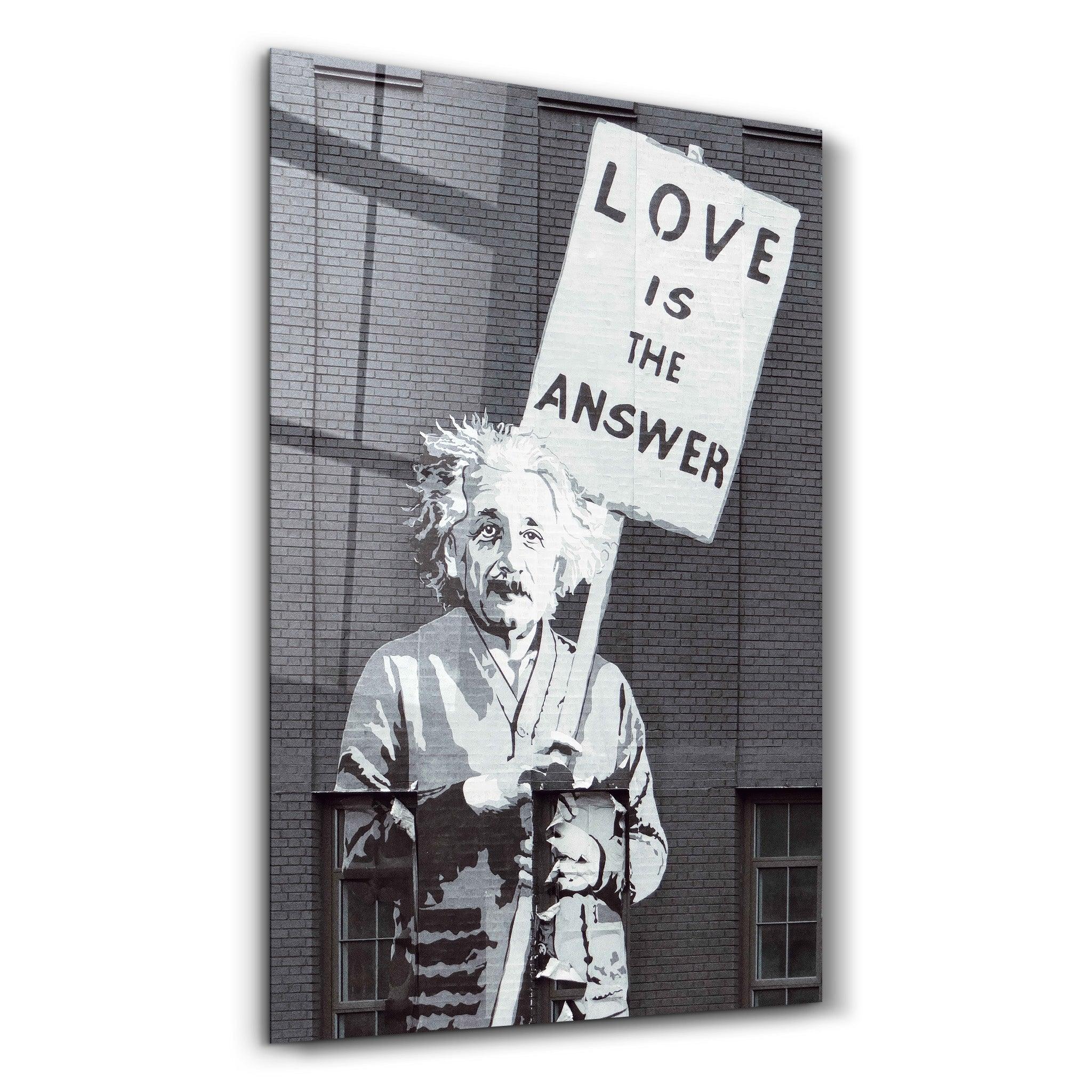 Banksy - Love is the Answer V2 | Designer's Collection Glass Wall Art - ArtDesigna Glass Printing Wall Art