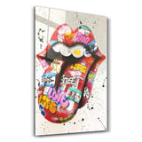 Tongue - Red | Designer's Collection Glass Wall Art