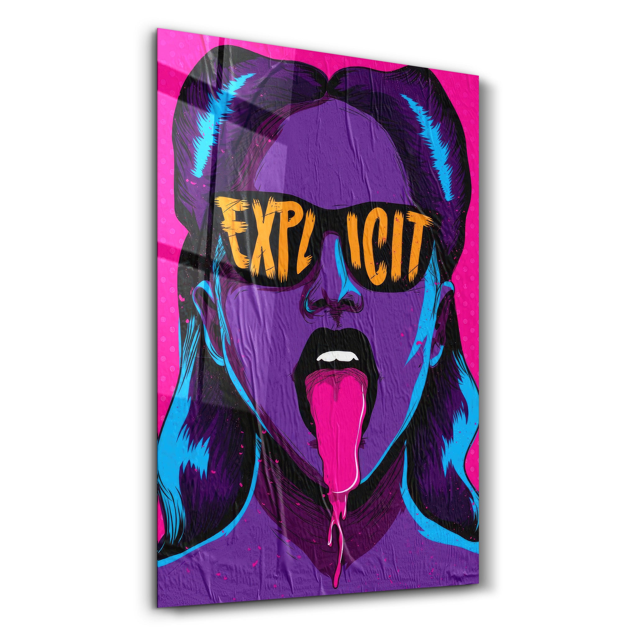 ・"Explicit - Purple"・Designer's Collection Glass Wall Art - ArtDesigna Glass Printing Wall Art