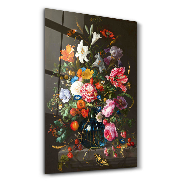 ・"Retro Flowers"・Designer's Collection Glass Wall Art - ArtDesigna Glass Printing Wall Art