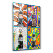 Retro Design Coke Bottles | Contemporary Collection Glass Wall Art - ArtDesigna Glass Printing Wall Art