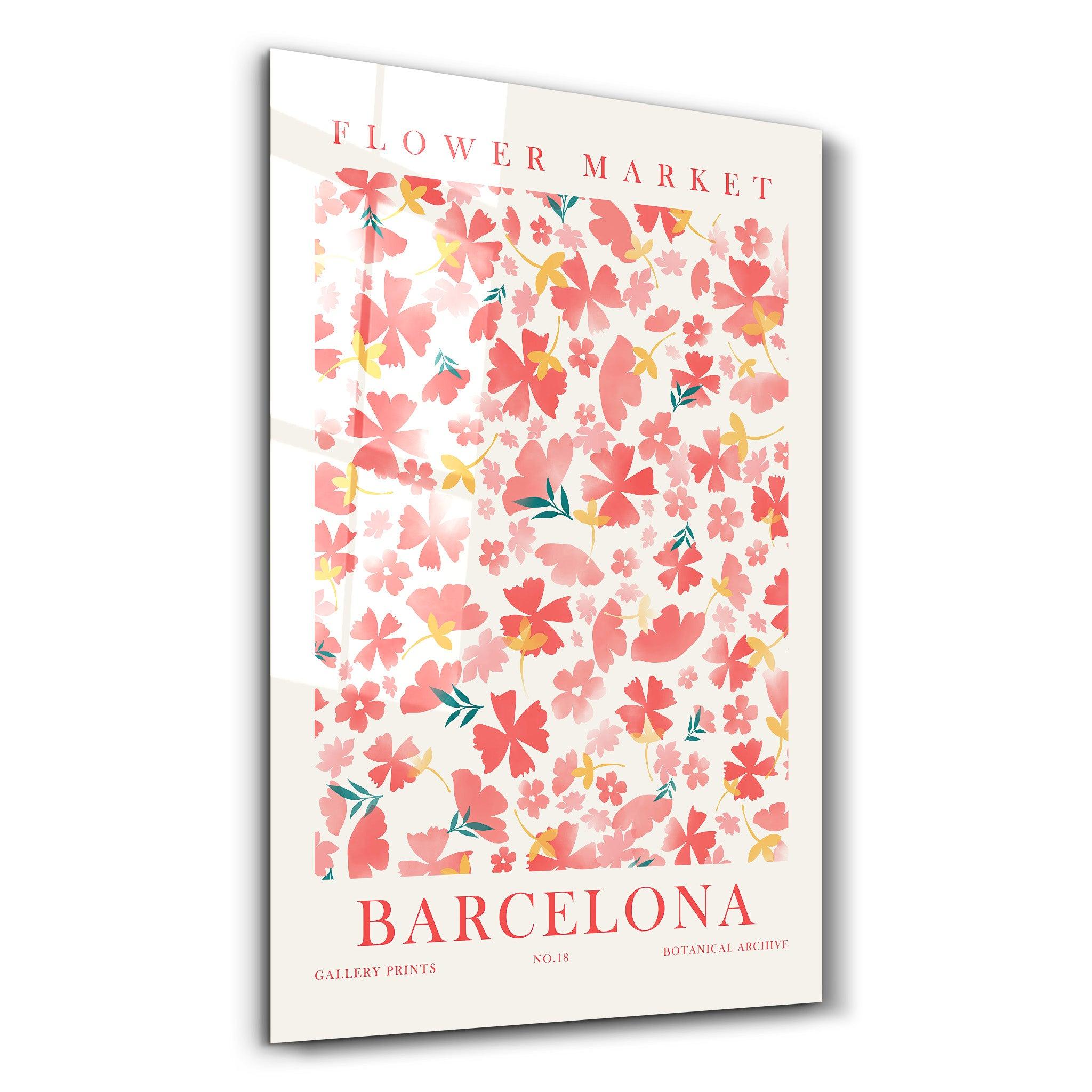 Flower Market No:18 Barcelona | Gallery Print Collection Glass Wall Art - ArtDesigna Glass Printing Wall Art