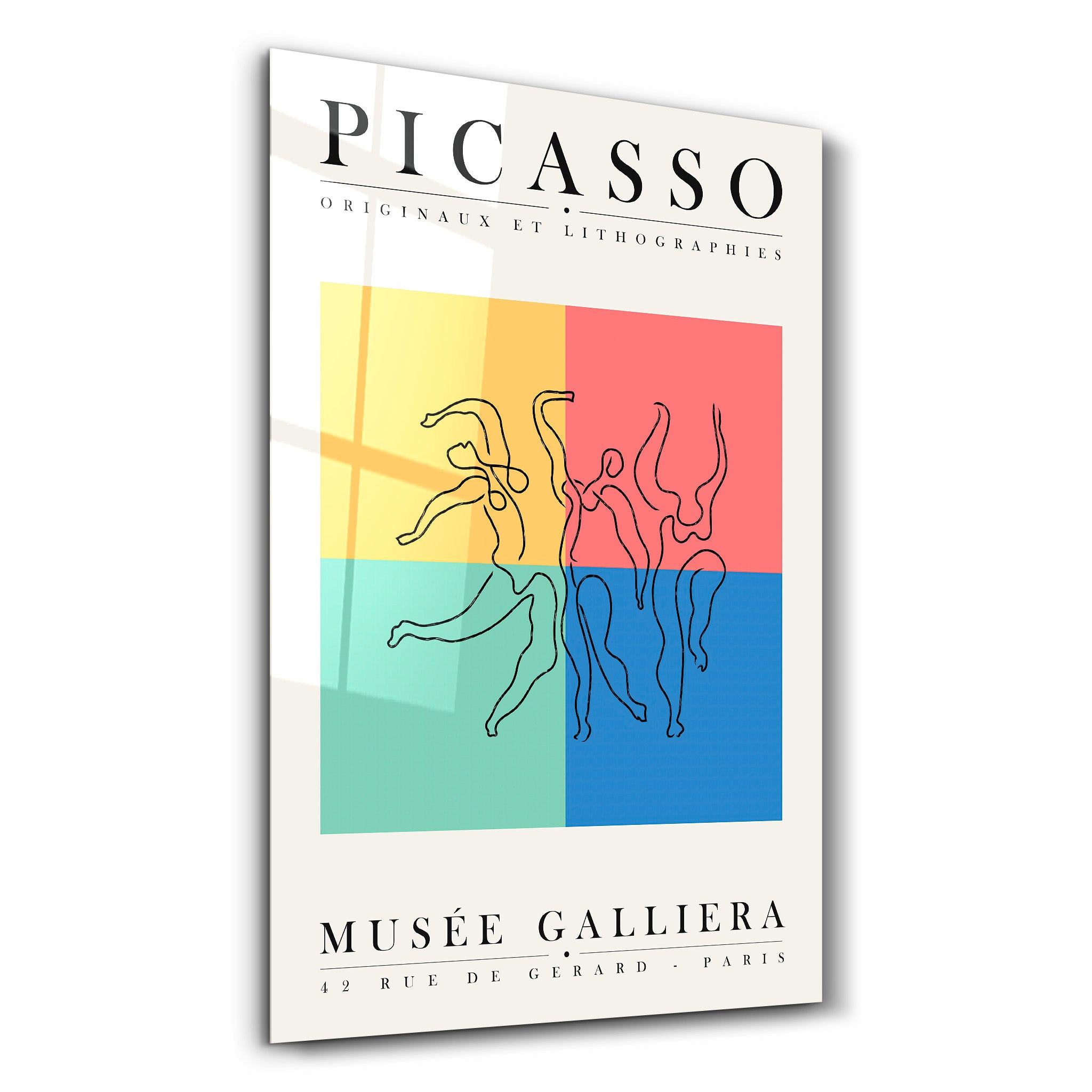 ・"Pablo Picasso - Originaux Et Lithographies"・Gallery Print Collection Glass Wall Art - ArtDesigna Glass Printing Wall Art