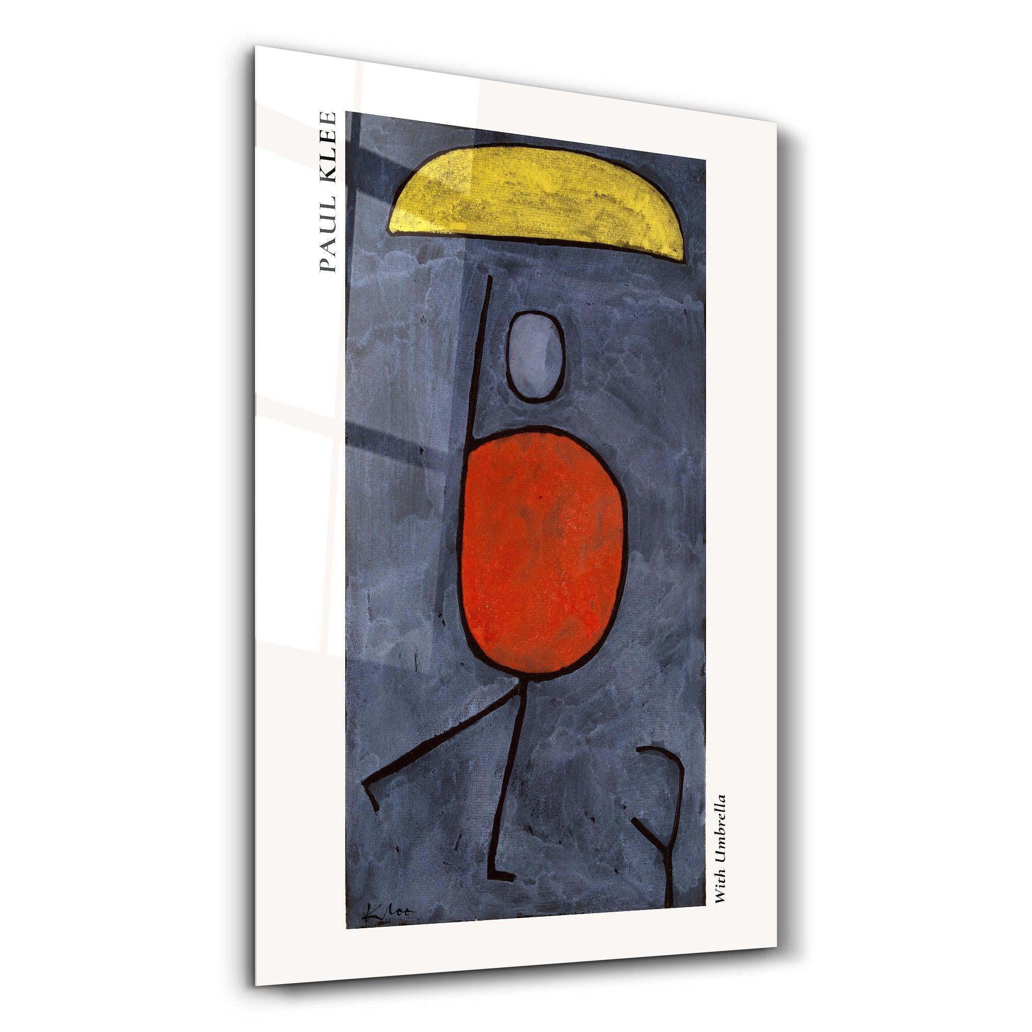 Paul Klee - With Umbrella | Gallery Print Collection Glass Wall Art - ArtDesigna Glass Printing Wall Art