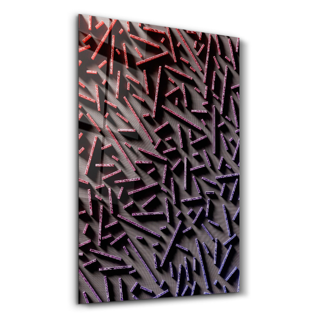 ・"Pixel Sticks"・Designer's Collection Glass Wall Art - ArtDesigna Glass Printing Wall Art