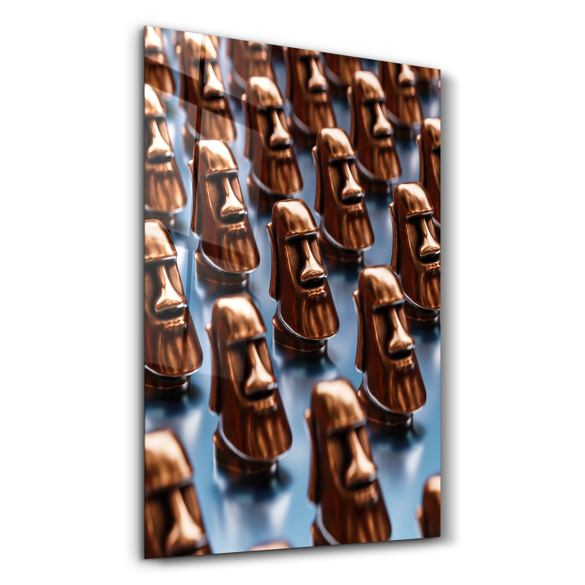 ・"Stone Heads Clones"・Designer's Collection Glass Wall Art - ArtDesigna Glass Printing Wall Art
