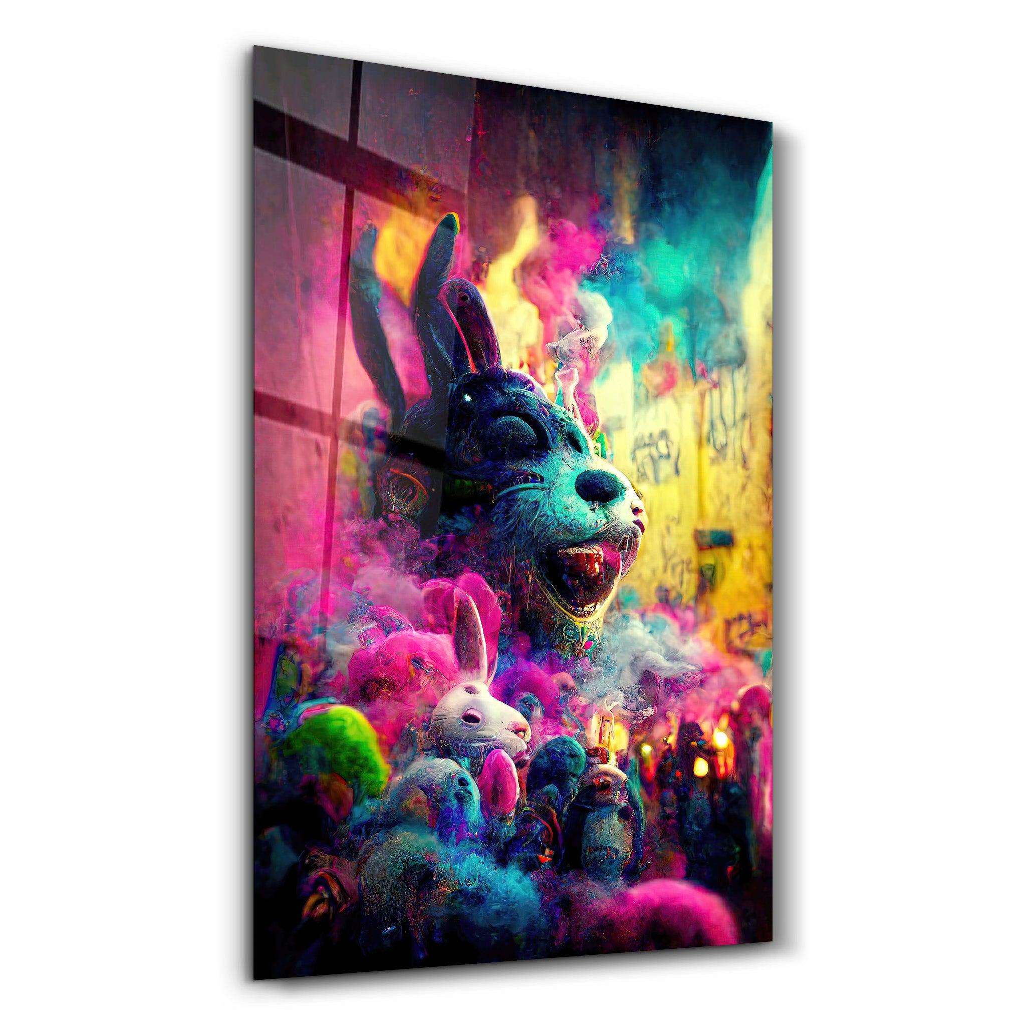 Lost Rabbits | Secret World Collection Glass Wall Art – Artdesigna