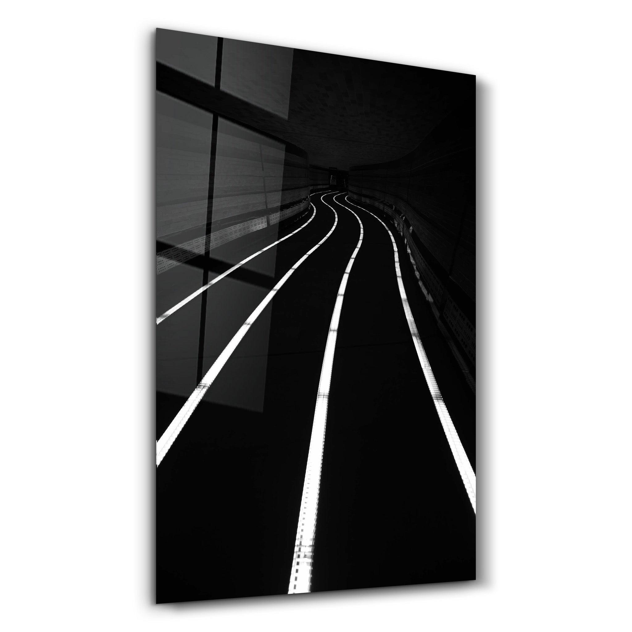 Road at Night | Designers Collection Glass Wall Art - ArtDesigna Glass Printing Wall Art