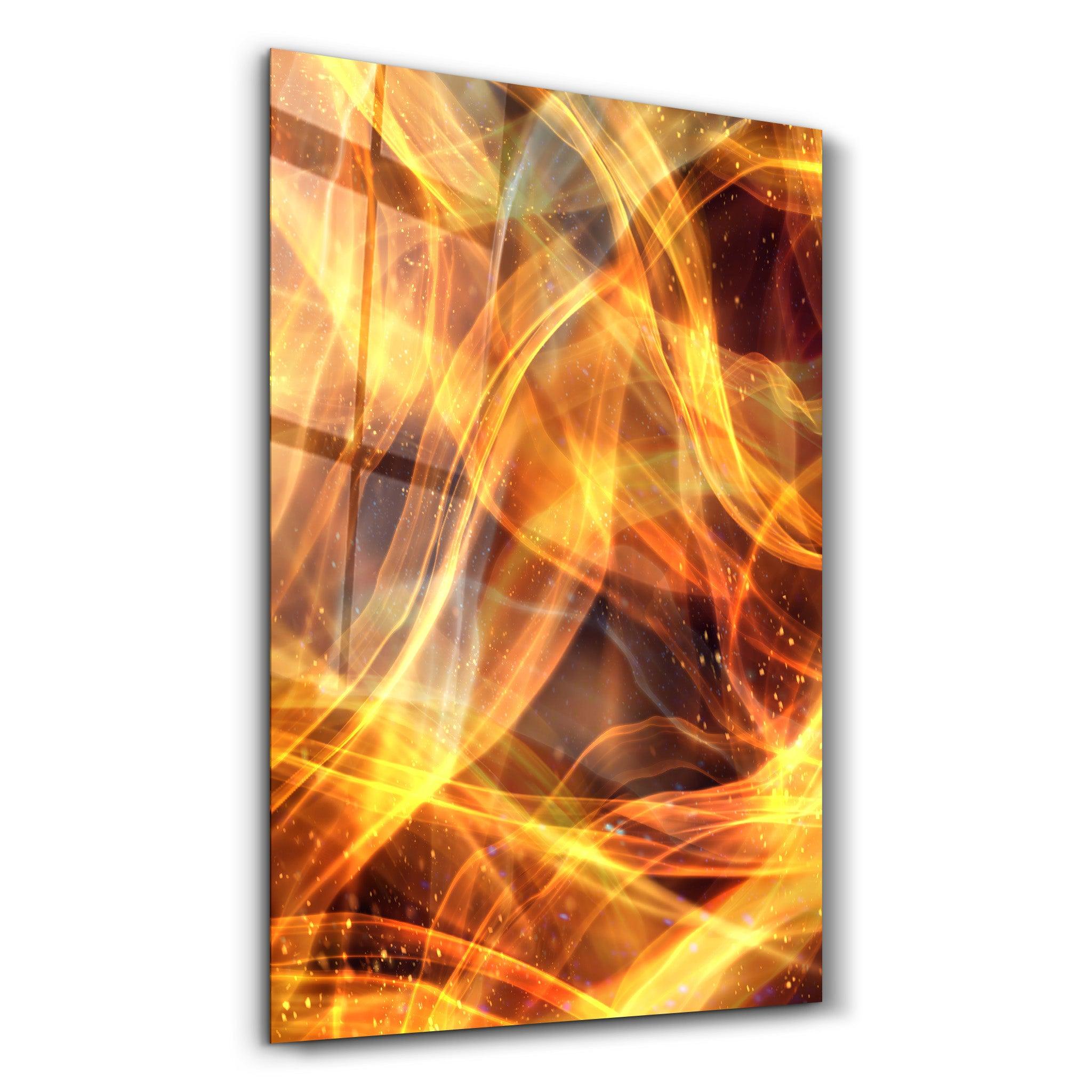 Flame Brush Strokes | Glass Wall Art - ArtDesigna Glass Printing Wall Art