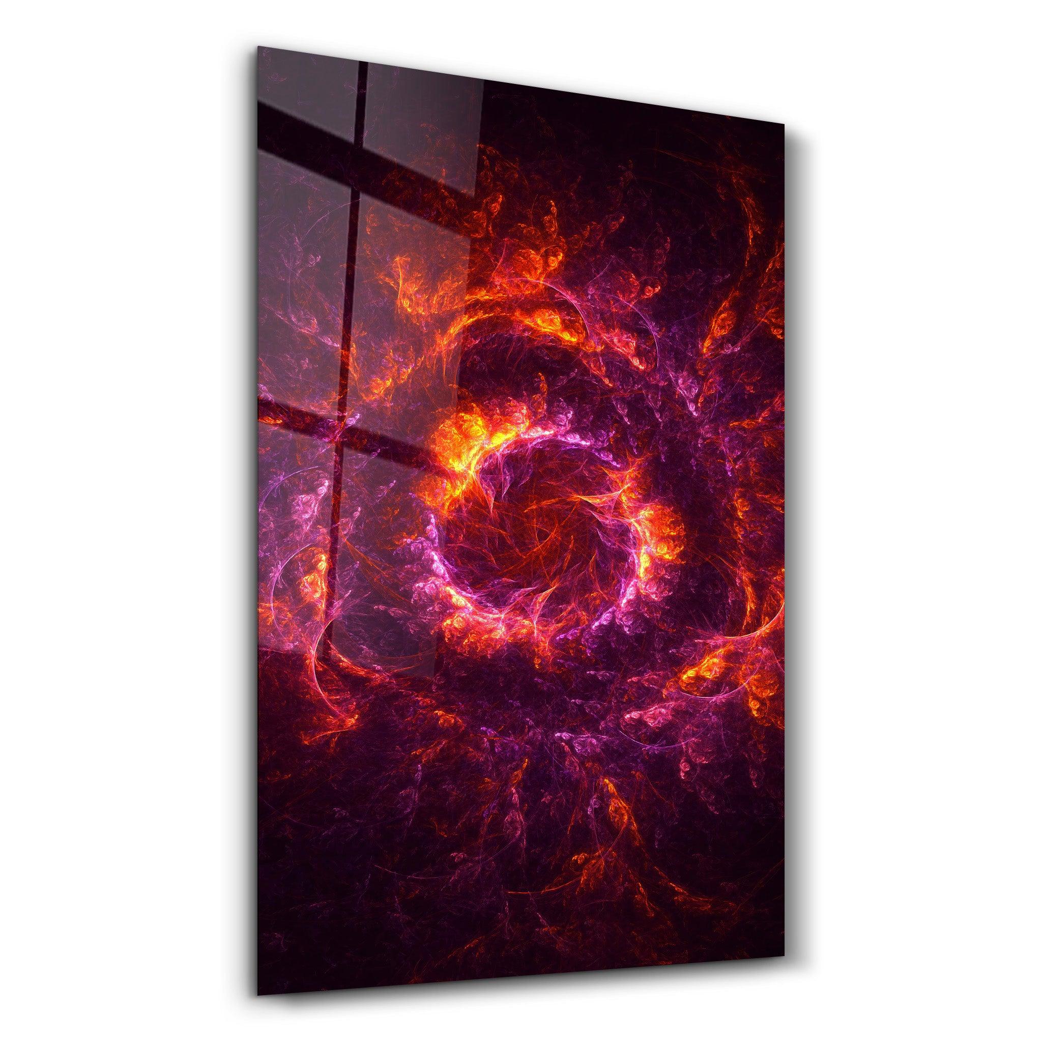 Purple & Red Flames | Glass Wall Art - ArtDesigna Glass Printing Wall Art