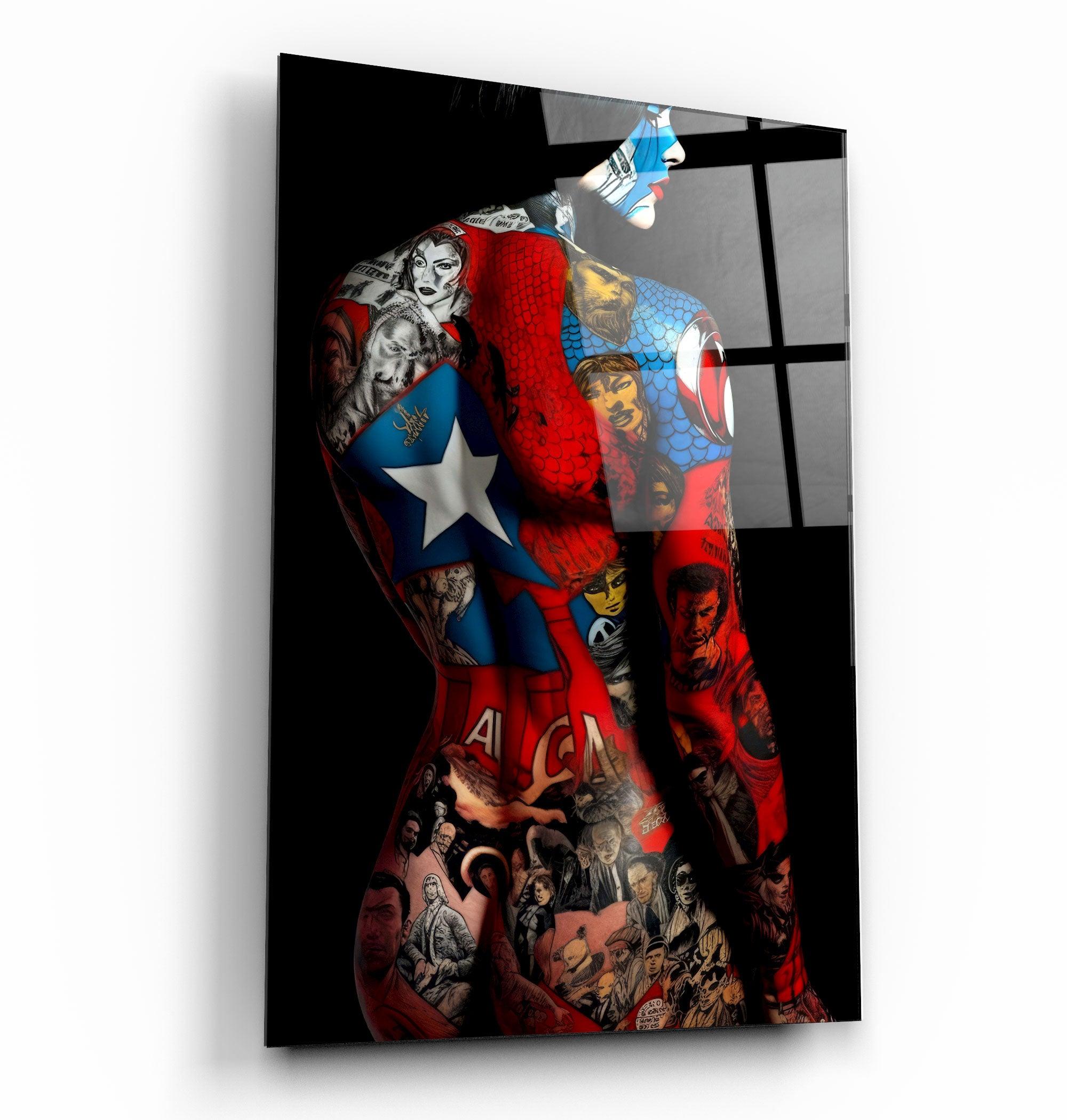 Tattooed Body 1 | Designers Collection Glass Wall Art - ArtDesigna Glass Printing Wall Art