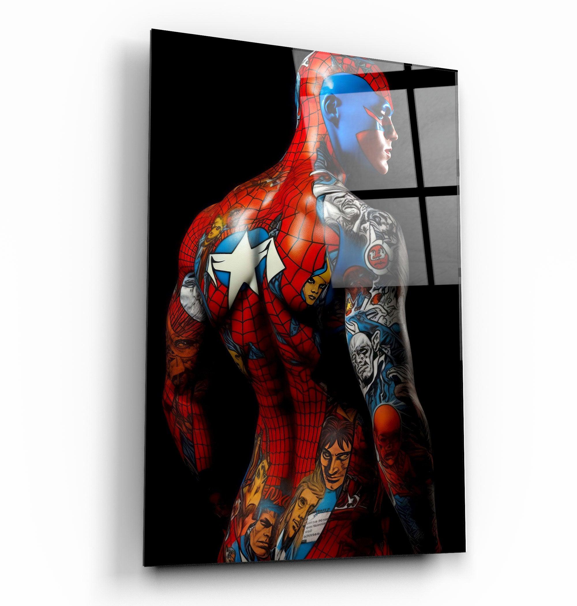 ・"Tattooed Body 4"・Designers Collection Glass Wall Art - ArtDesigna Glass Printing Wall Art