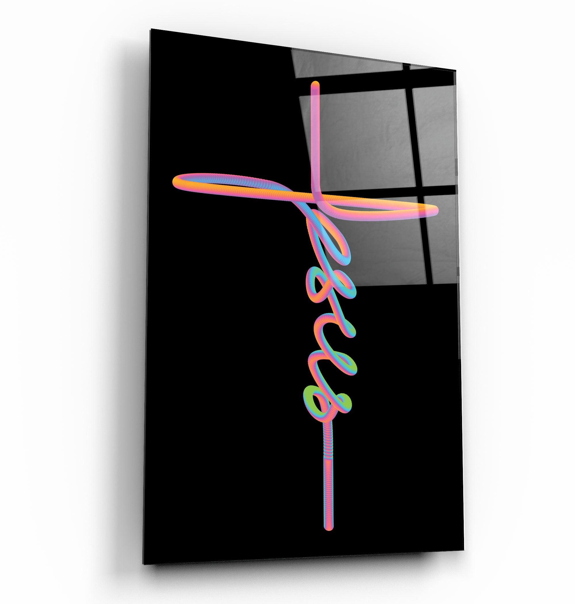 ."Jesus & Cross". Designers Collection Glass Wall Art - ArtDesigna Glass Printing Wall Art