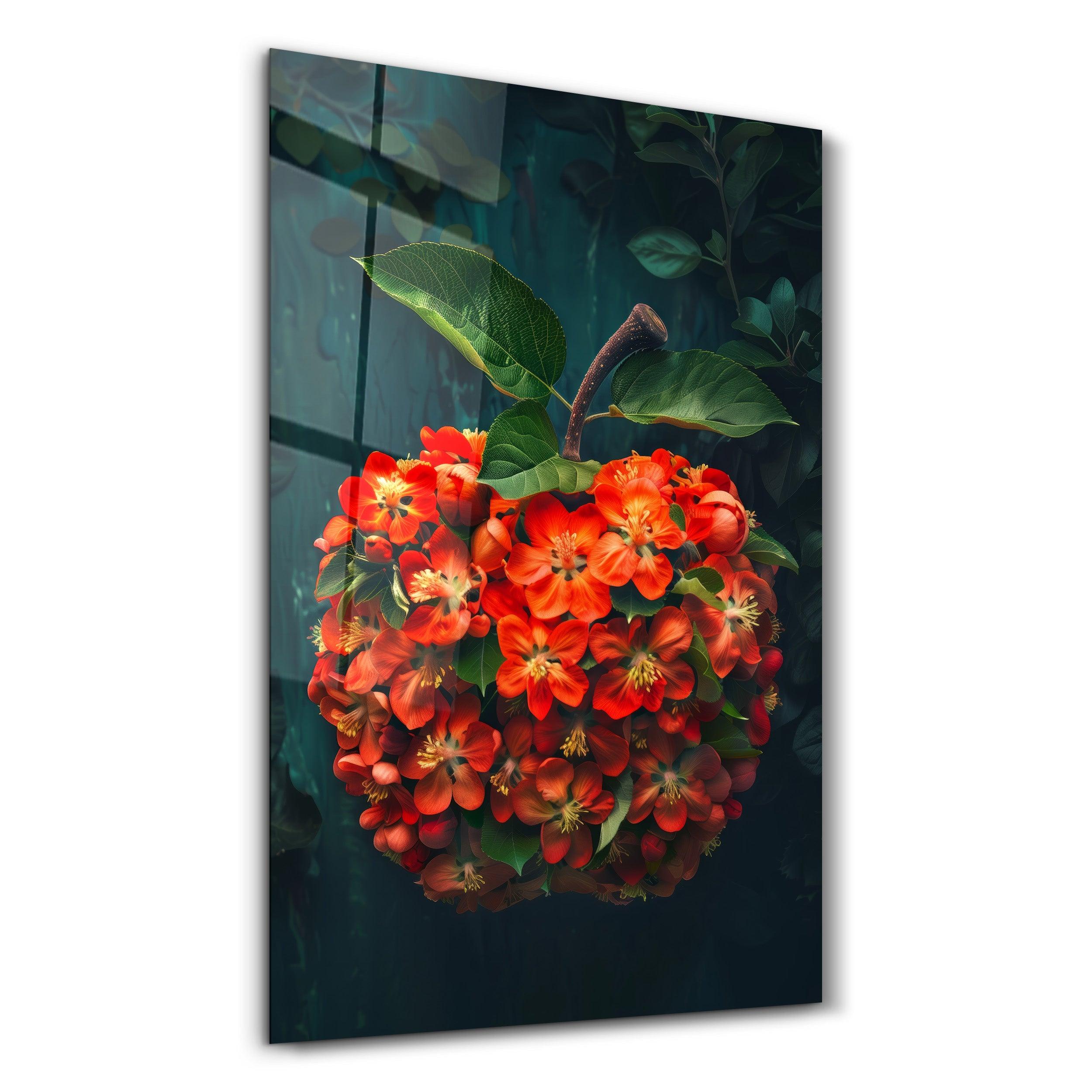 Apple Flowers - Contemporary Glass Wall Art - ArtDesigna Glass Printing Wall Art
