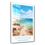 Fuerteventura-Canary Island Spain-Travel Posters | Glass Wall Art - ArtDesigna Glass Printing Wall Art