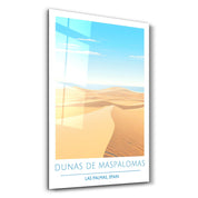 Dunas De Maspalomas-Las Palmas Spain-Travel Posters | Glass Wall Art - ArtDesigna Glass Printing Wall Art