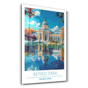 Reitro Park-Madrid Spain-Travel Posters | Glass Wall Art - ArtDesigna Glass Printing Wall Art