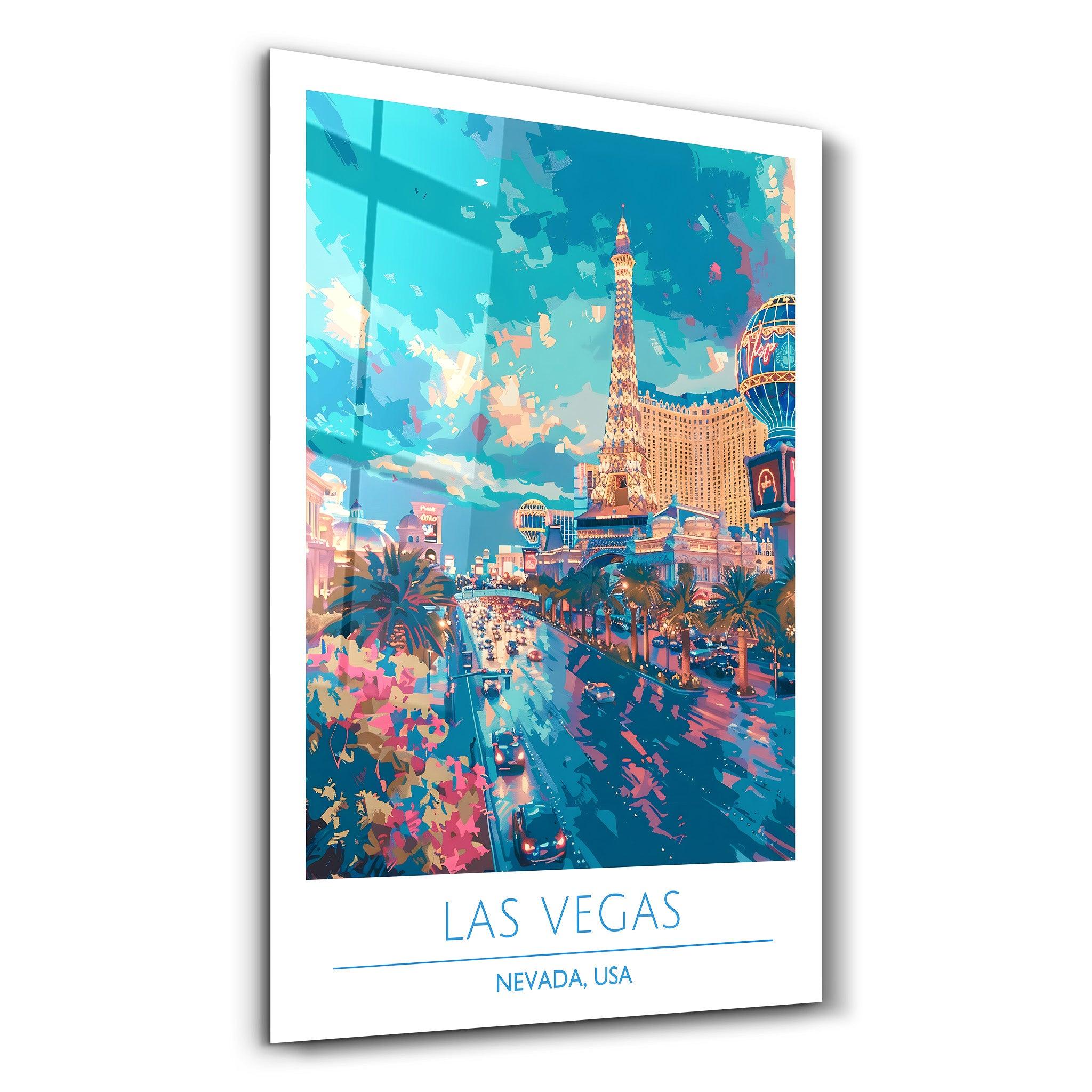 Las Vegas-Nevada USA-Travel Posters | Glass Wall Art - ArtDesigna Glass Printing Wall Art