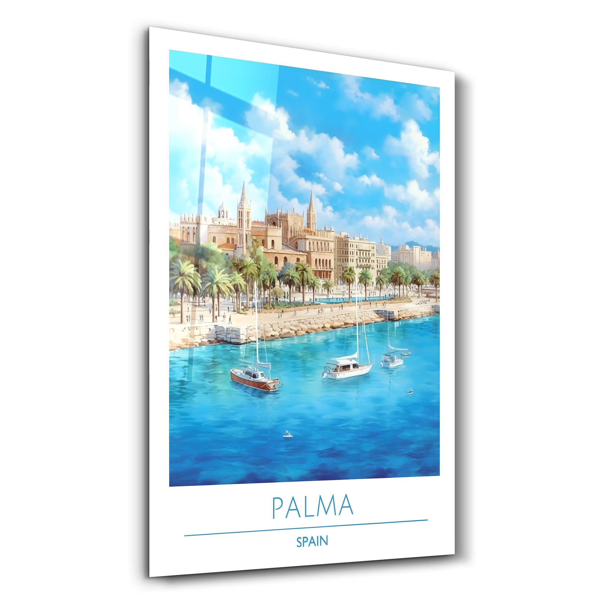 Palma Spain-Travel Posters | Glass Wall Art - ArtDesigna Glass Printing Wall Art