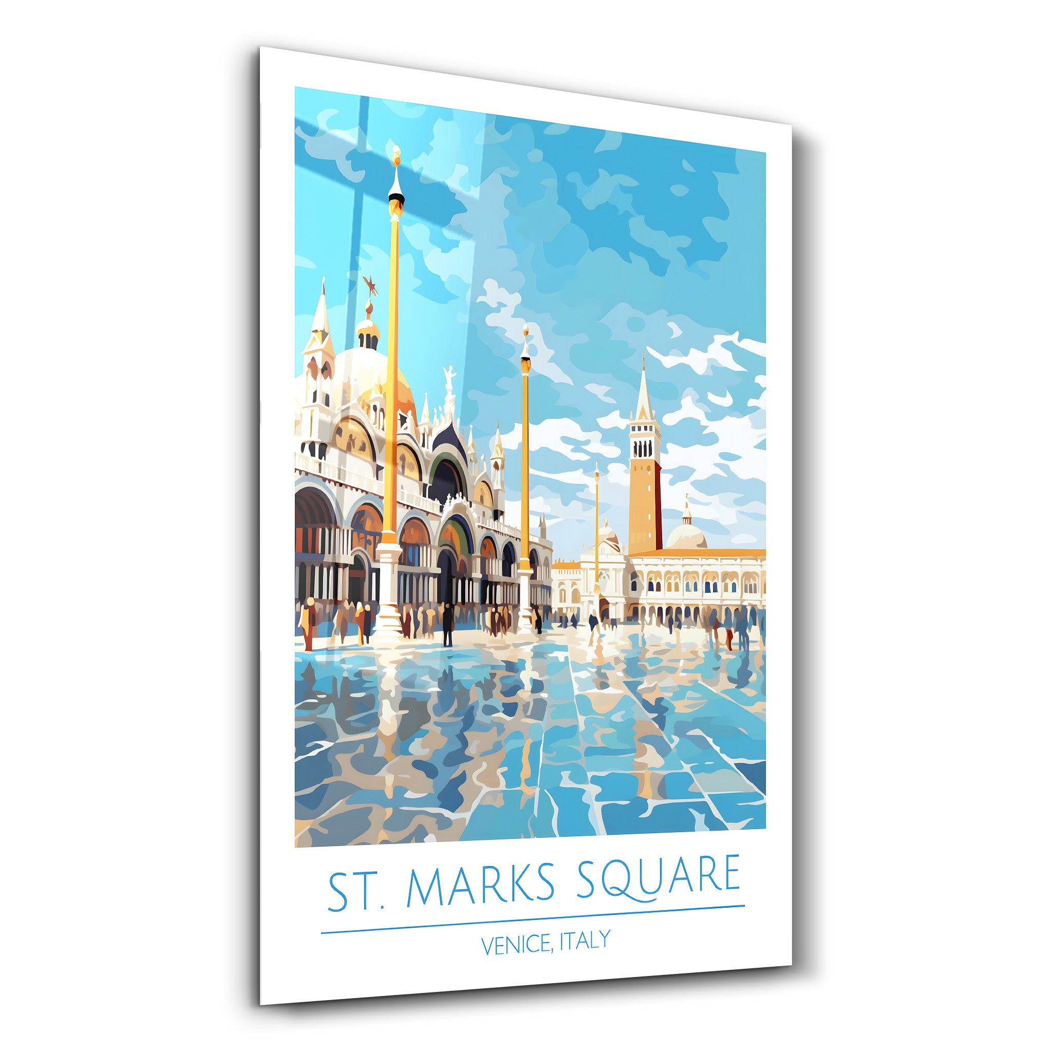 St. Marks Sqaure-Venice Italy-Travel Posters | Glass Wall Art