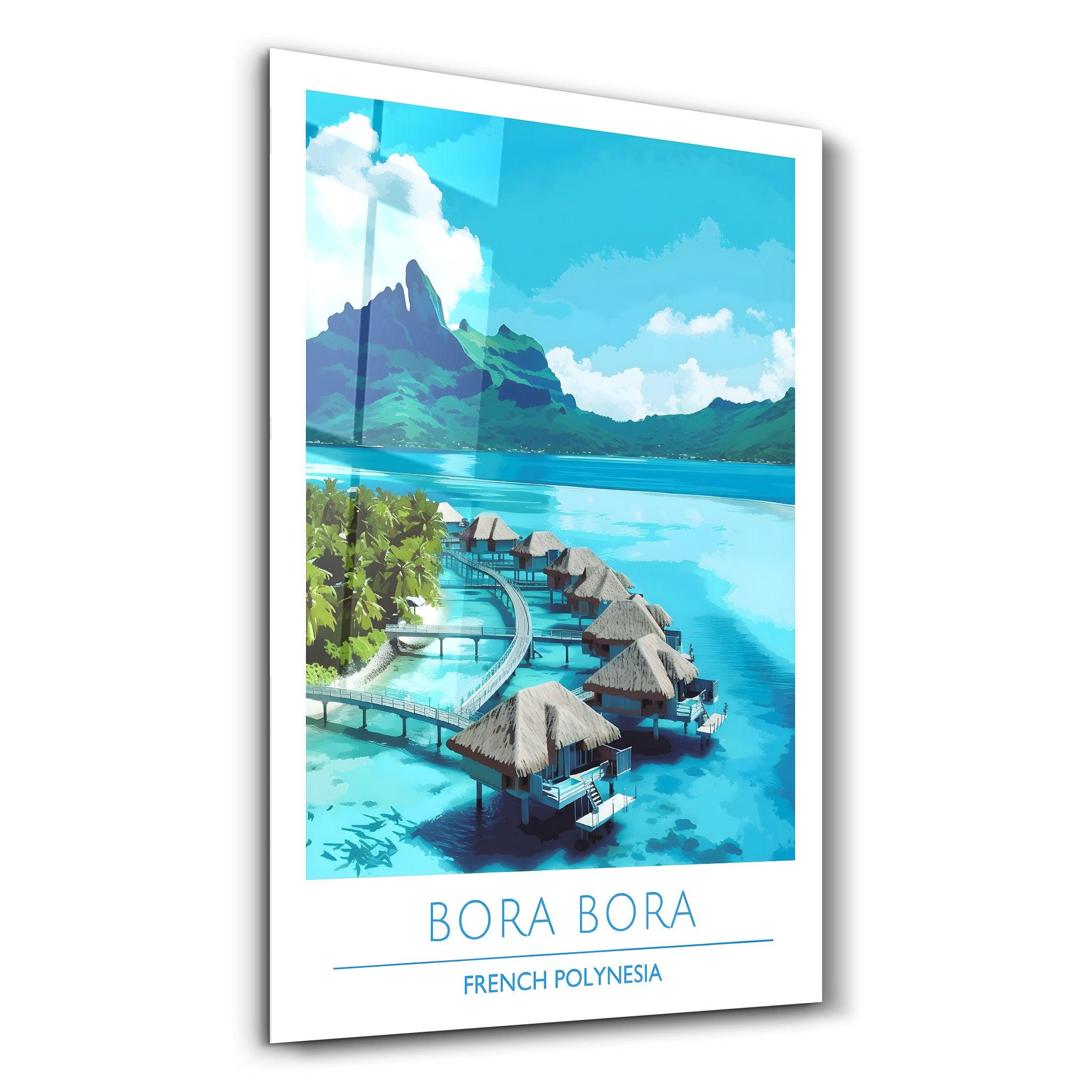 Bora Bora French Polynesia-Travel Posters | Glass Wall Art - ArtDesigna Glass Printing Wall Art