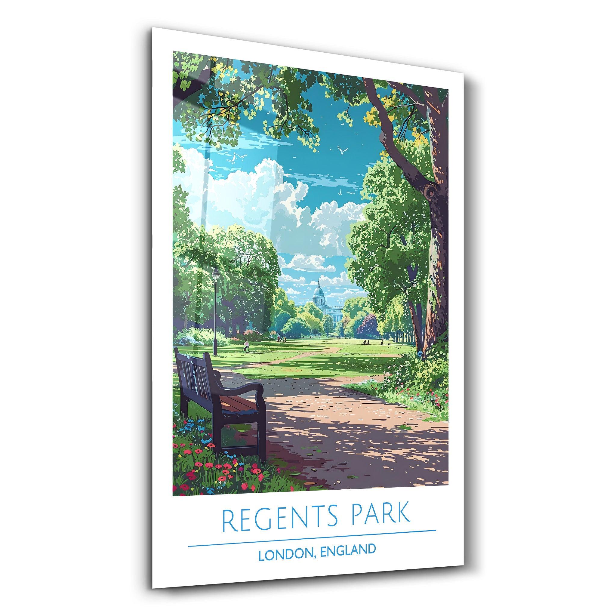 Regents Park-London England-Travel Posters | Glass Wall Art - ArtDesigna Glass Printing Wall Art