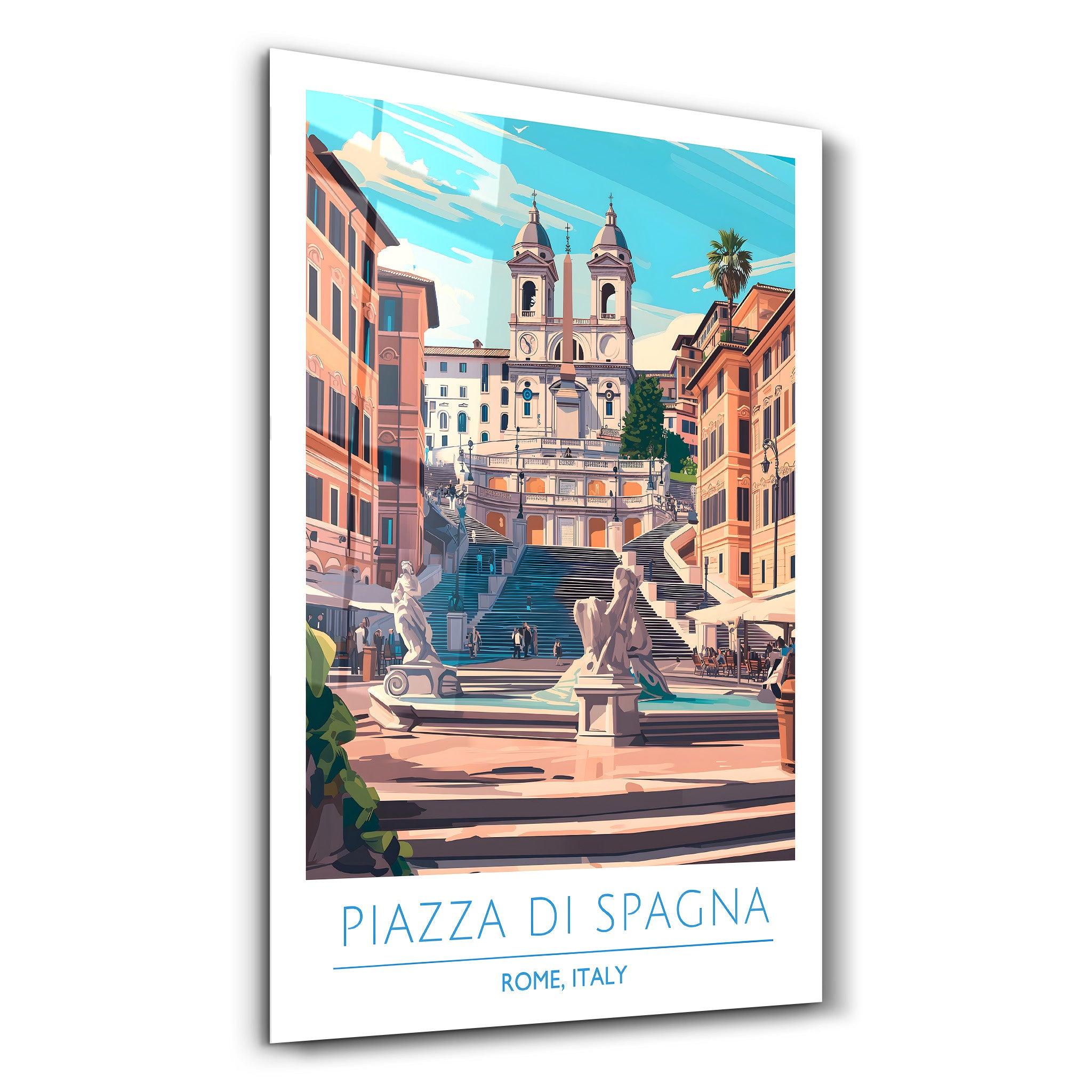 Piazza Di Spagna-Rome Italy-Travel Posters | Glass Wall Art - ArtDesigna Glass Printing Wall Art
