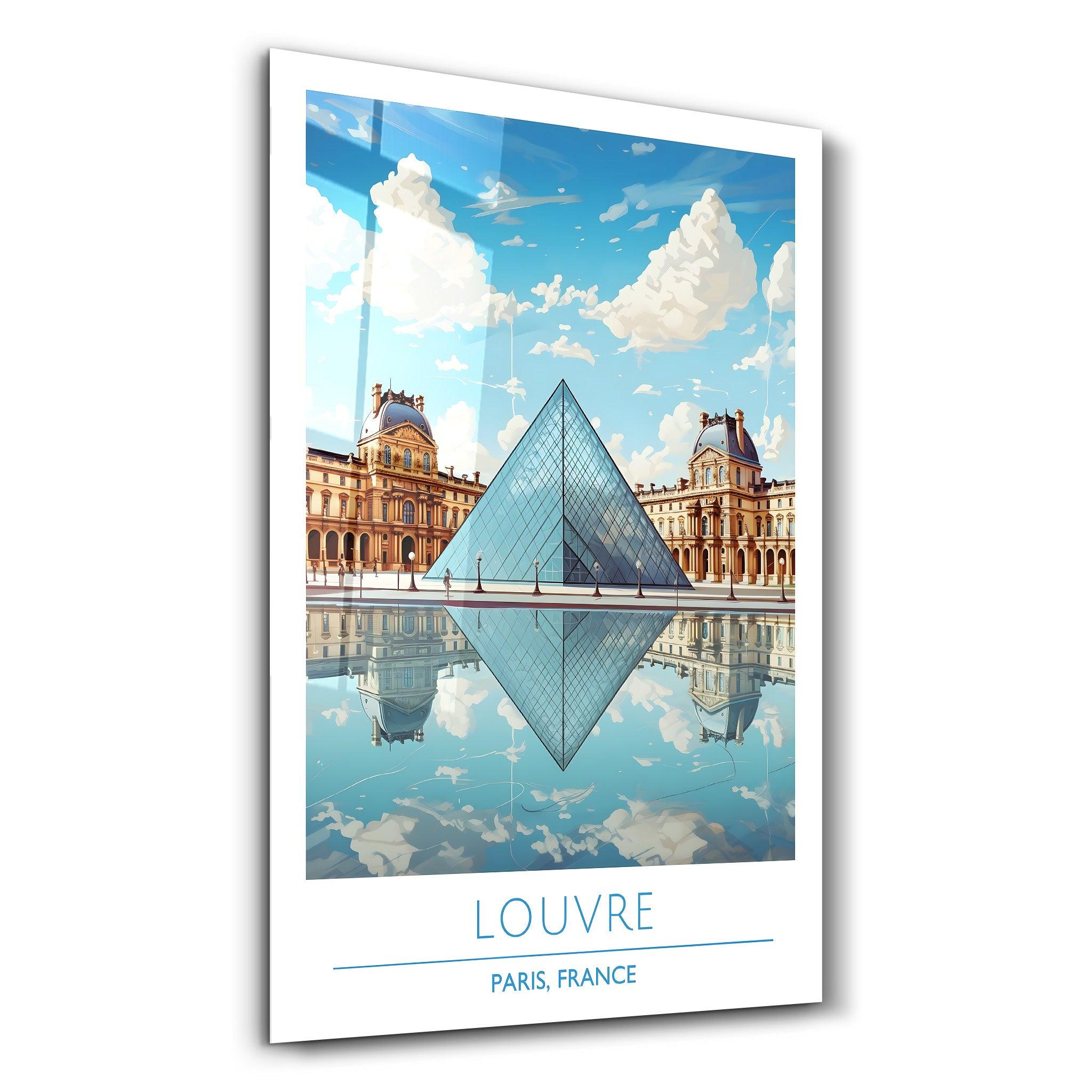 Louvre-Paris France-Travel Posters | Glass Wall Art - ArtDesigna Glass Printing Wall Art