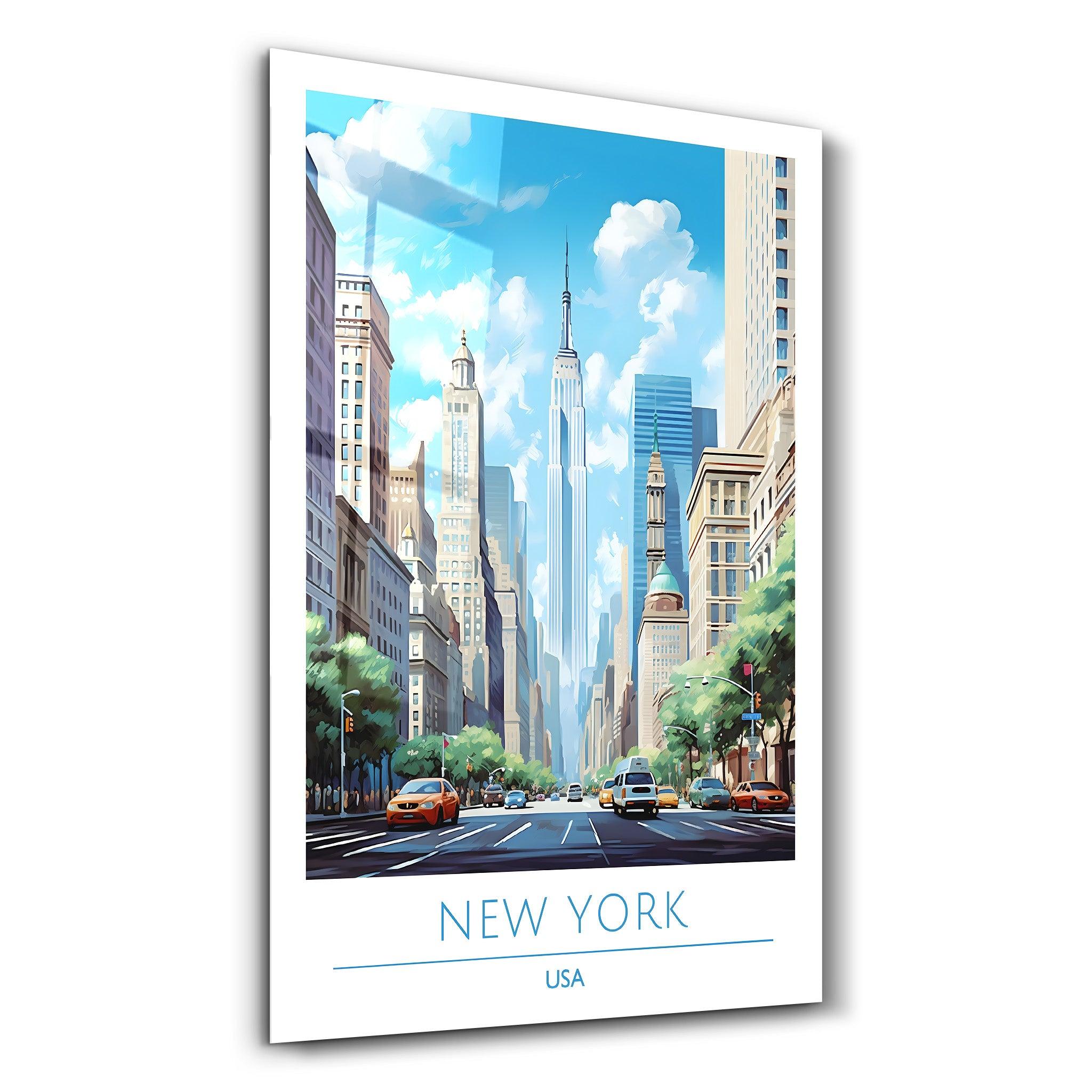 New York USA-Travel Posters | Glass Wall Art - ArtDesigna Glass Printing Wall Art