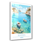 Rhodes Greece-Travel Posters | Glass Wall Art - ArtDesigna Glass Printing Wall Art