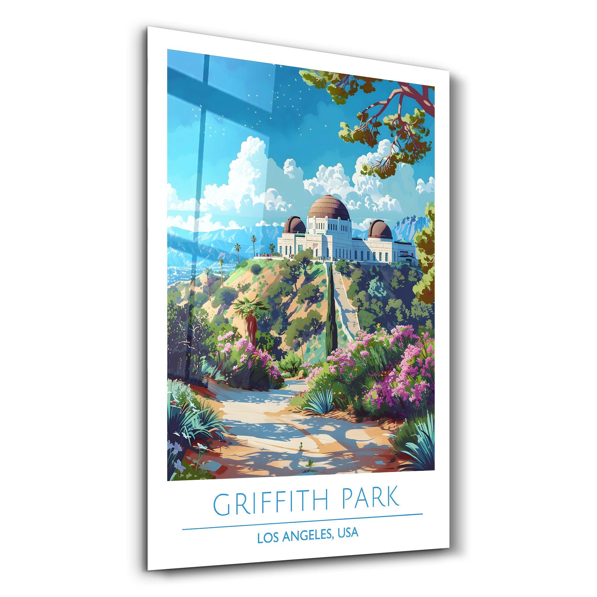 Griffith Park-Los Angeles USA-Travel Posters | Glass Wall Art - ArtDesigna Glass Printing Wall Art