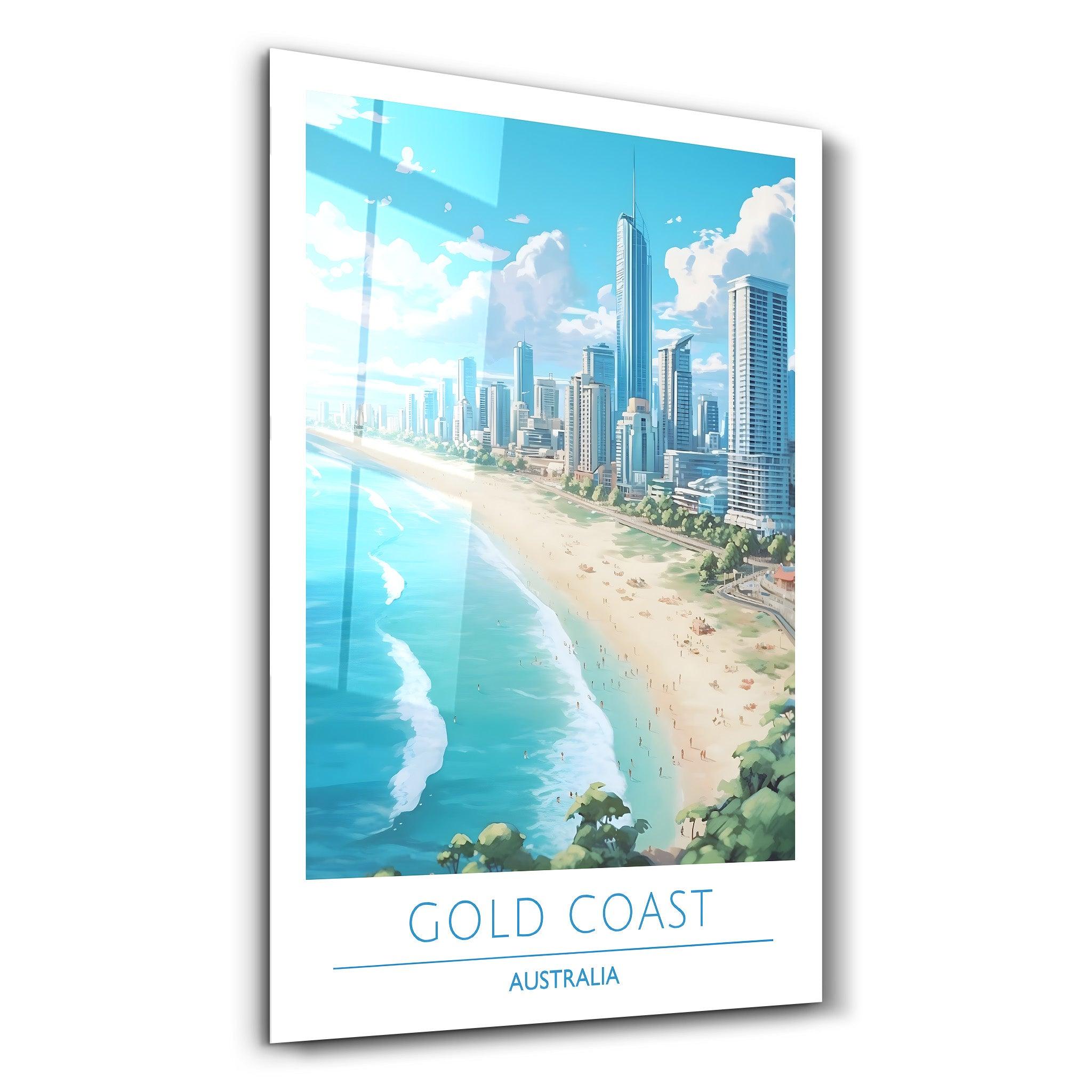 Gold Coast Australia-Travel Posters | Glass Wall Art - ArtDesigna Glass Printing Wall Art