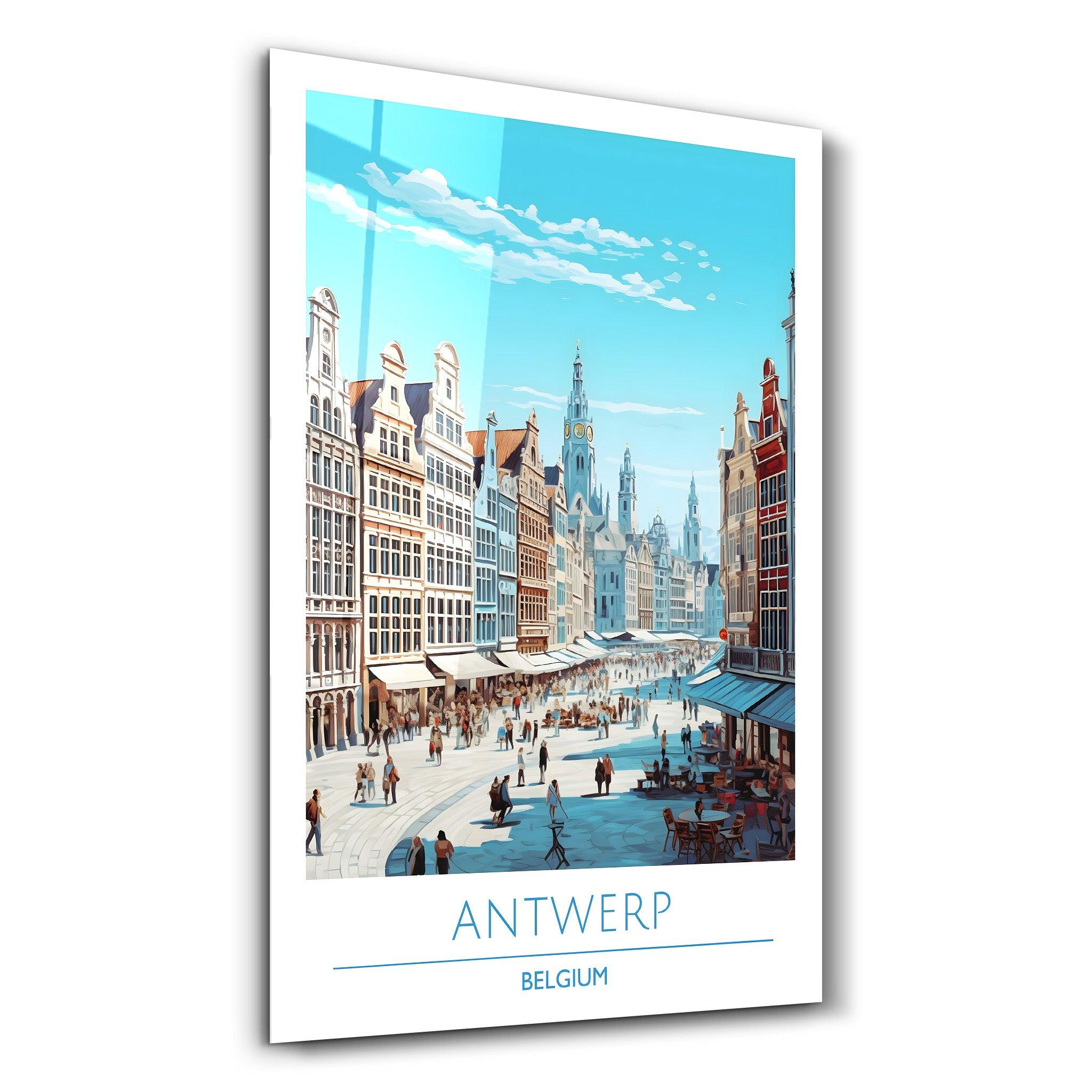 Antwerp Belgium-Travel Posters | Glass Wall Art - ArtDesigna Glass Printing Wall Art