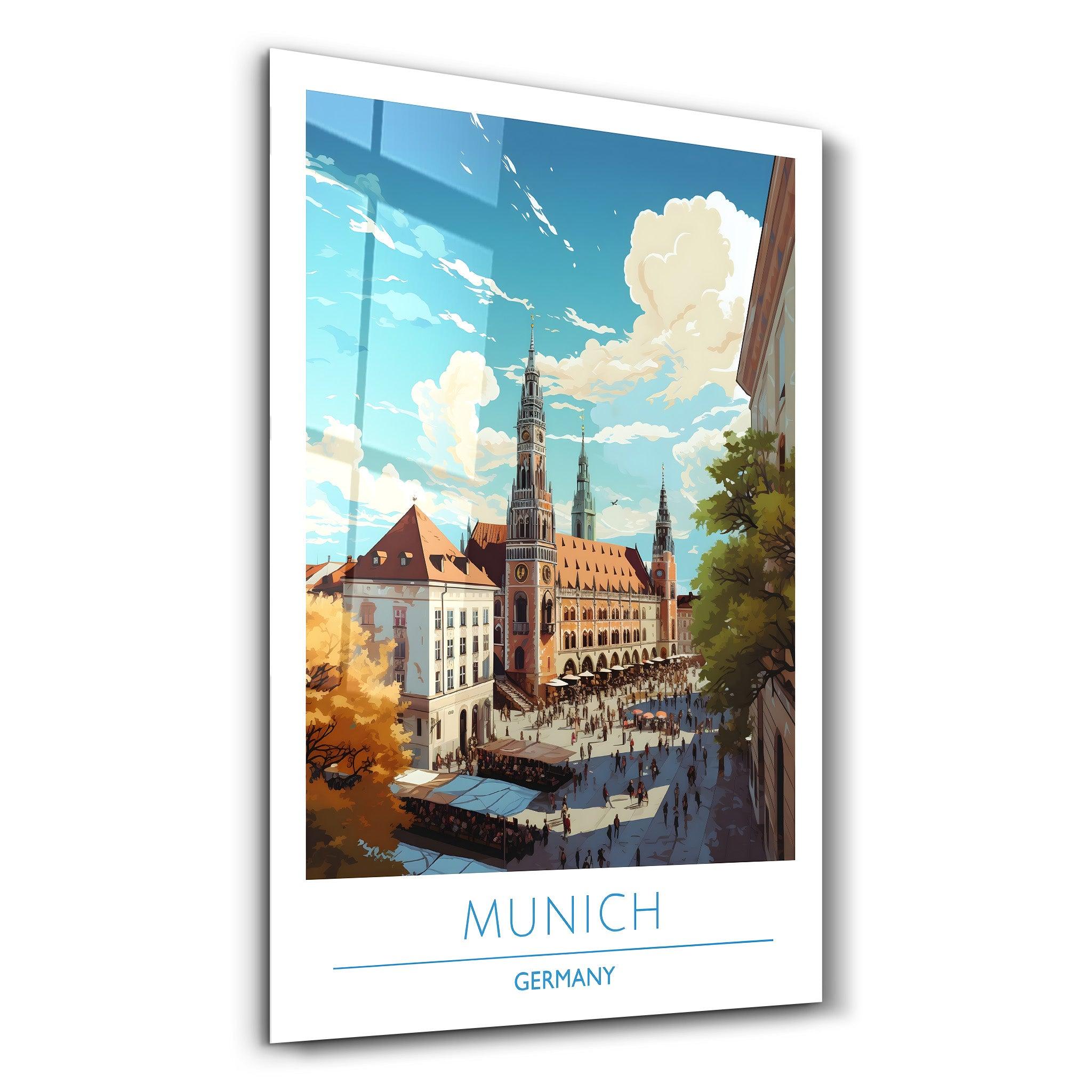 Munich Germany-Travel Posters | Glass Wall Art - ArtDesigna Glass Printing Wall Art