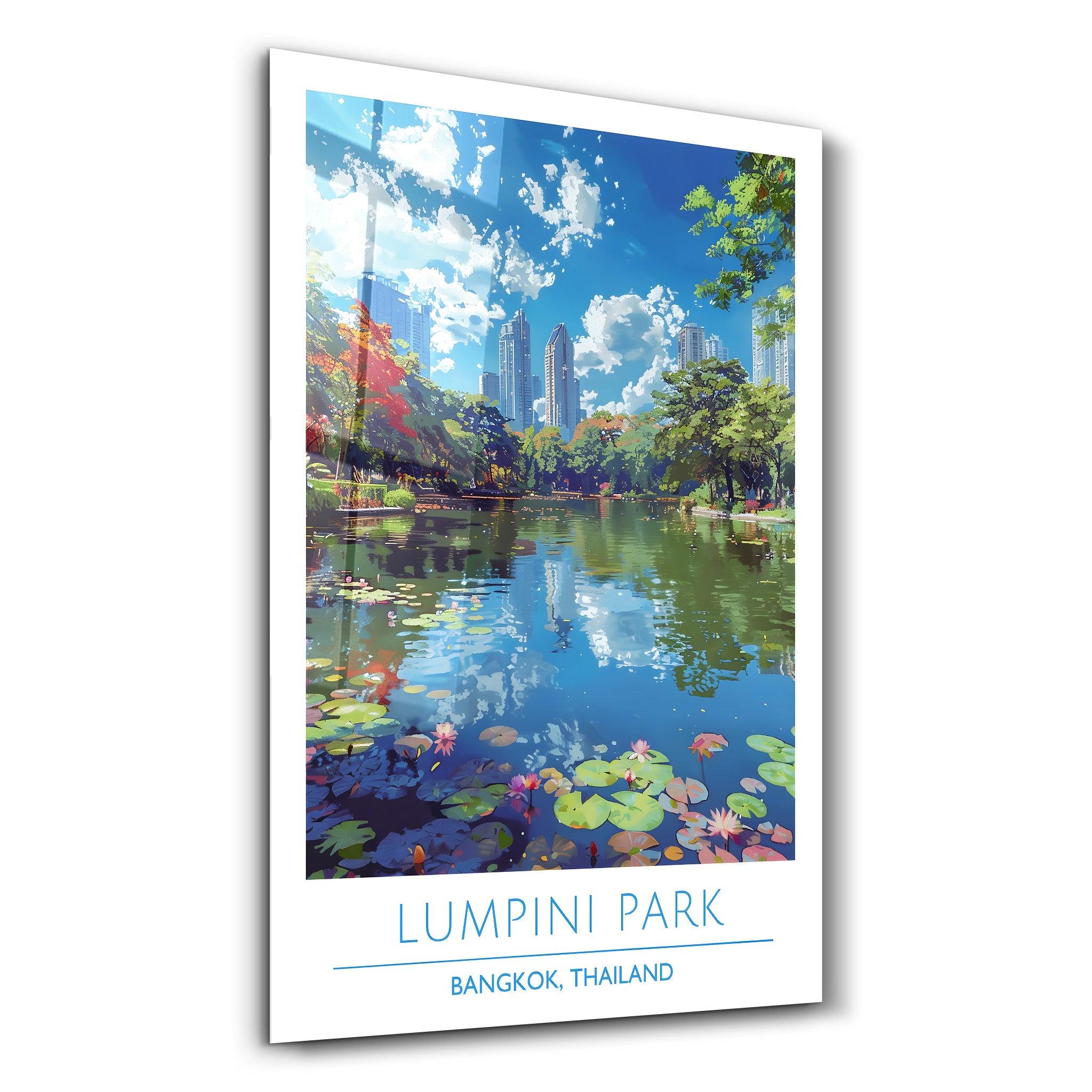 Lumpini Park-Bangkok Thailand-Travel Posters | Glass Wall Art - ArtDesigna Glass Printing Wall Art
