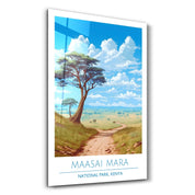 Maasai Mara- National Park Kenya-Travel Posters | Glass Wall Art - ArtDesigna Glass Printing Wall Art