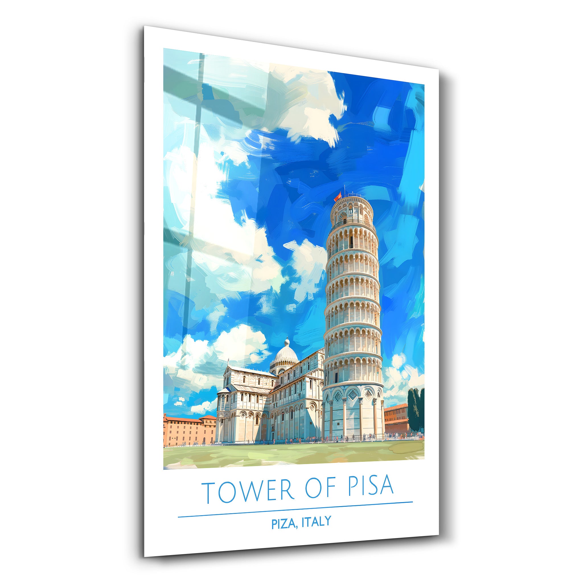 Tower Of Pisa-Piza Italy-Travel Posters | Glass Wall Art