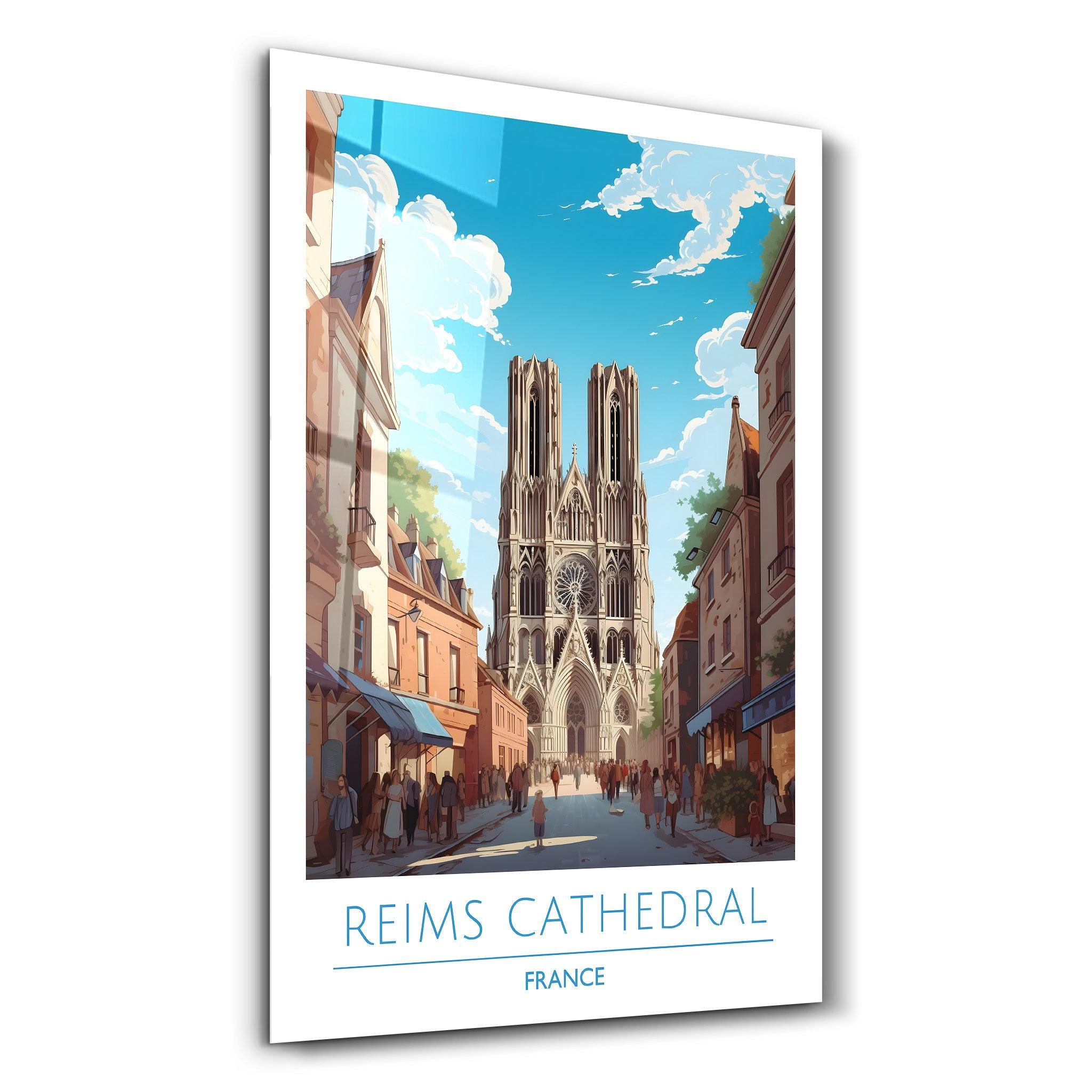 Reims Cathedral France-Travel Posters | Glass Wall Art - Artdesigna