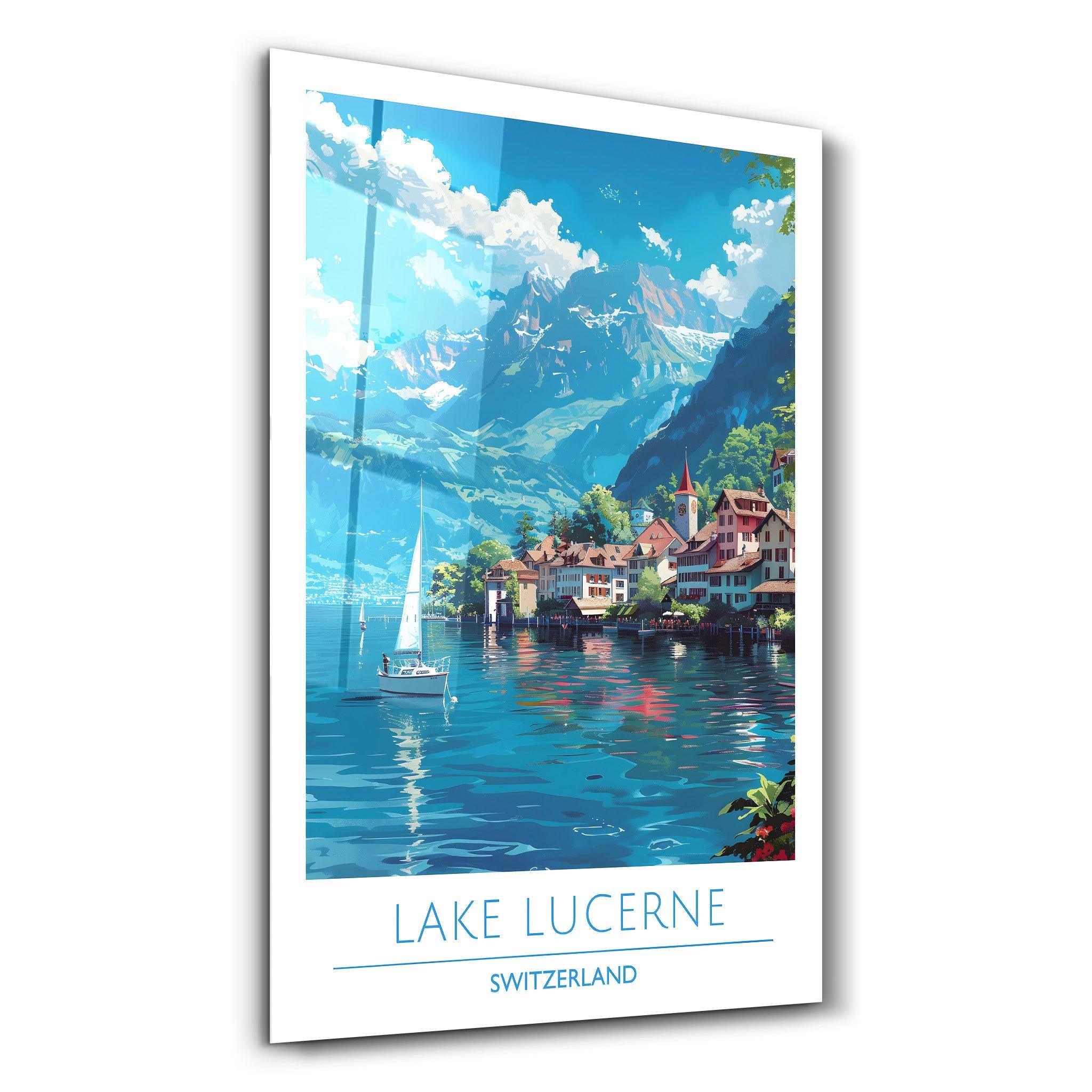 Lake Lucerne Switzerland-Travel Posters | Glass Wall Art - ArtDesigna Glass Printing Wall Art
