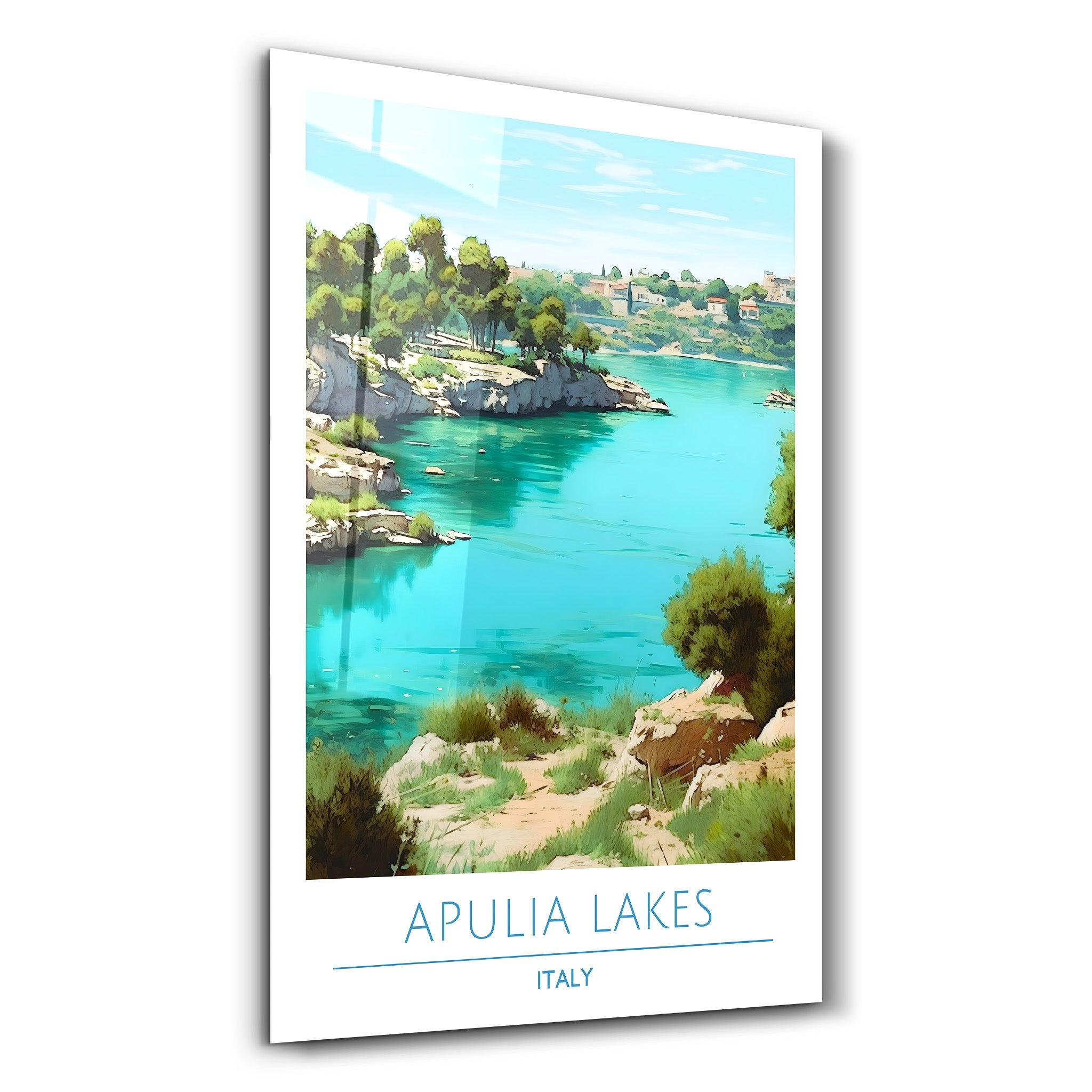 Apulia Lakes Italy-Travel Posters | Glass Wall Art - ArtDesigna Glass Printing Wall Art
