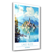 Lake Bled Slovenia-Travel Posters | Glass Wall Art - ArtDesigna Glass Printing Wall Art