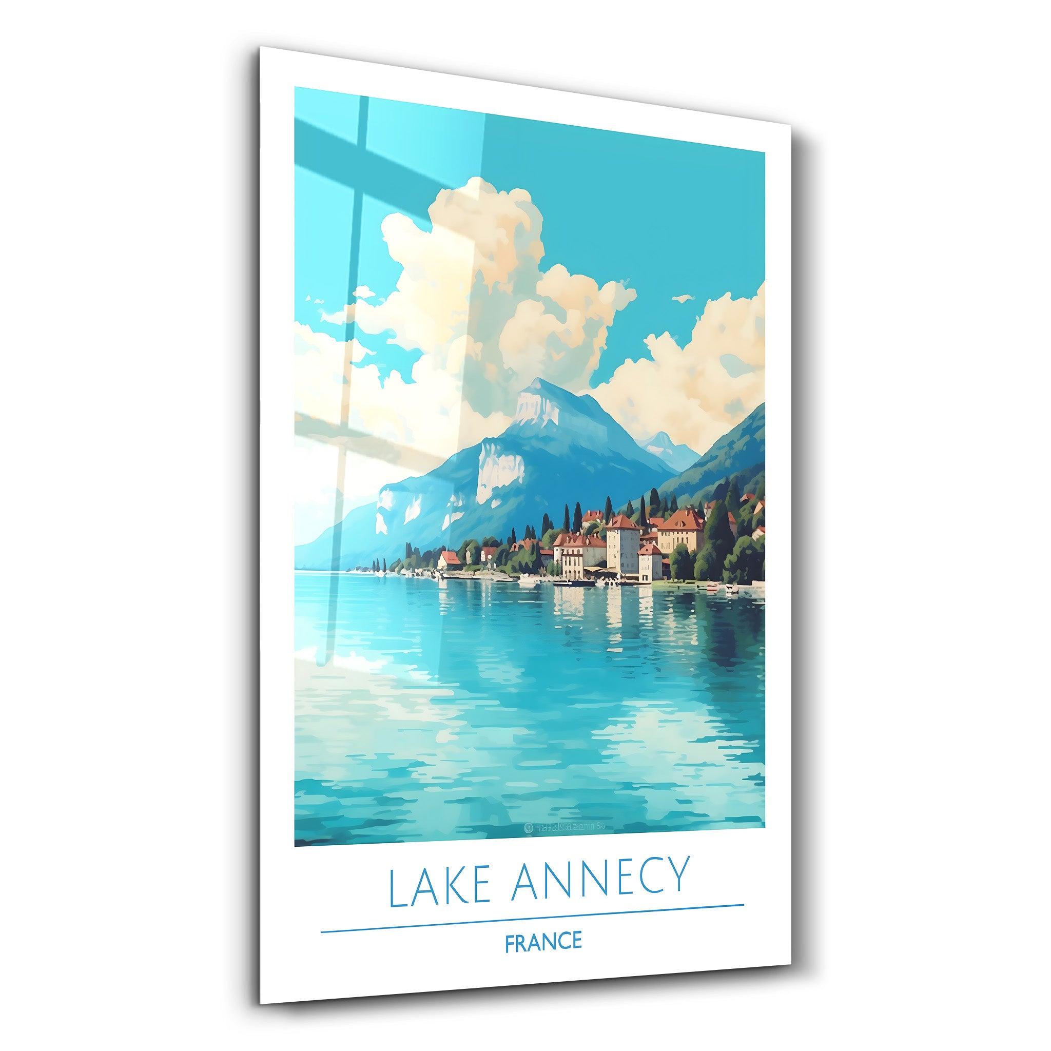Lake Annecy France-Travel Posters | Glass Wall Art - ArtDesigna Glass Printing Wall Art
