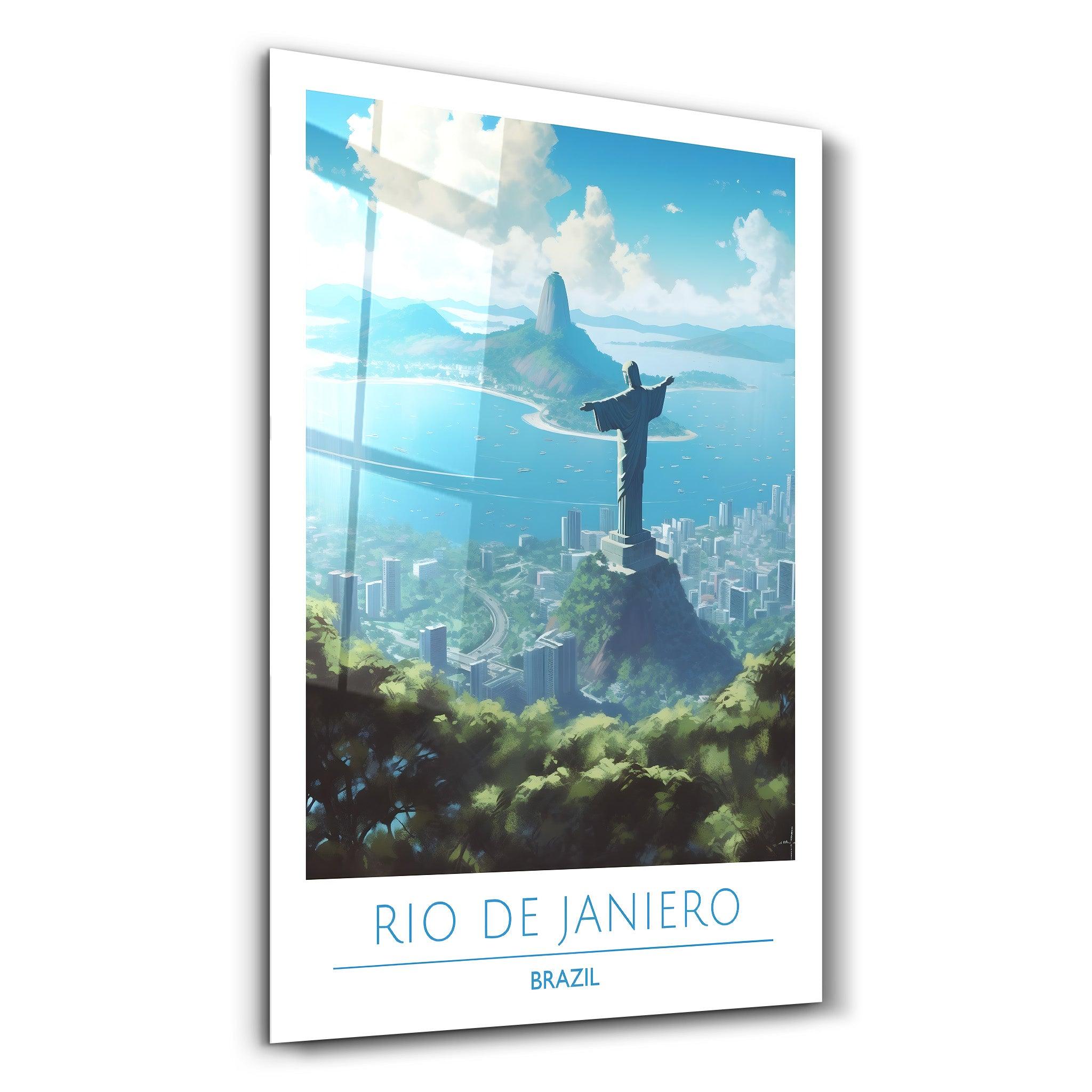 Rio De Janiero Brazil-Travel Posters | Glass Wall Art - ArtDesigna Glass Printing Wall Art