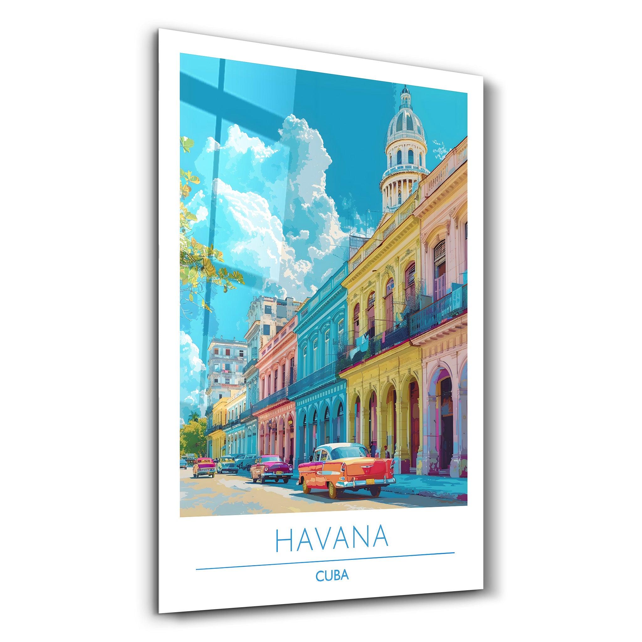 Havana Cuba-Travel Posters | Glass Wall Art - ArtDesigna Glass Printing Wall Art