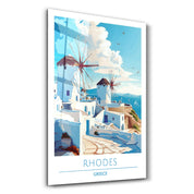 Rhodes Greece-Travel Posters | Glass Wall Art - ArtDesigna Glass Printing Wall Art