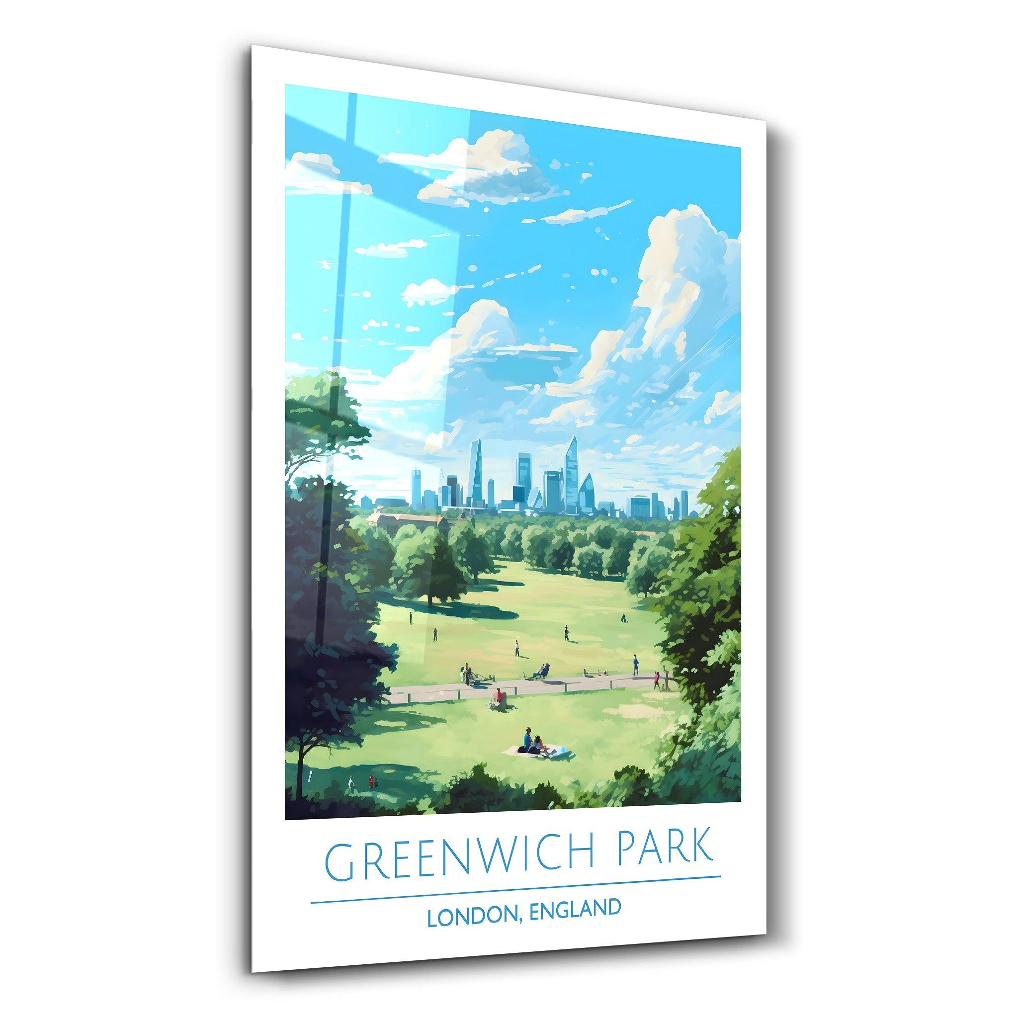 Greenwich Park-London England-Travel Posters | Glass Wall Art - ArtDesigna Glass Printing Wall Art