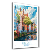 Bruges Belgium-Travel Posters | Glass Wall Art - ArtDesigna Glass Printing Wall Art