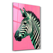 Zebra Pink - Glass Wall Art